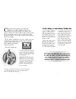 Preview for 2 page of Excalibur TV20 Operating Manual