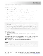 Preview for 15 page of Excel Galaxy Plus User Manual