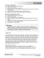 Preview for 16 page of Excel Galaxy Plus User Manual