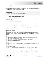 Preview for 22 page of Excel Galaxy Plus User Manual