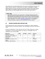 Preview for 25 page of Excel Galaxy Plus User Manual