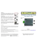 Preview for 1 page of excelPTZ PTZ755 Installation And Operation Manual