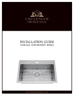 Exclusive Heritage TOP MOUNT SINK Series Installation Manual preview