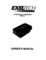 Preview for 1 page of ExelTech XP600 Owner'S Manual