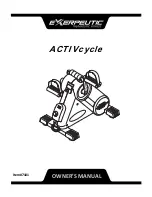 Exerpeutic ACTIVcycle 7101 Owner'S Manual предпросмотр