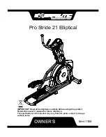 Exerpeutic Pro Stride 21 Owner'S Manual preview
