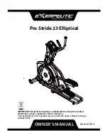 Preview for 1 page of Exerpeutic Pro Stride 23 Owner'S Manual