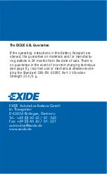 Preview for 1 page of Exide GEL G85 Manual