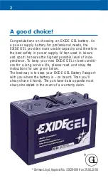 Preview for 3 page of Exide GEL G85 Manual