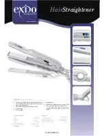 Exide Hair Straightener 235-025 Specifications preview