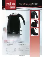 Exido Cordless Jug Kettle 245-077 Specification Sheet preview