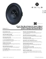 Preview for 1 page of Exile XTec12 Owner'S Manual