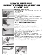 Предварительный просмотр 3 страницы Exit Light NYCLSM Series Installation Instructions Manual