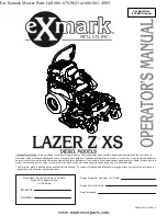 Preview for 1 page of Exmark Laser Z XS Operator'S Manual