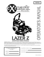 Exmark LAZER Z ADVANTAGE SERIES Operator'S Manual предпросмотр