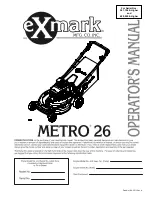 Предварительный просмотр 1 страницы Exmark Metro 26 Operator'S Manual