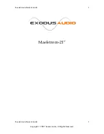 Exodus Audio Maelstrom-21" Owner'S Manual preview