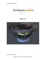 Предварительный просмотр 1 страницы Exodus Audio Shiva-X Owner'S Manual