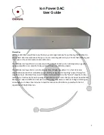 Preview for 2 page of Exogal Ion Power DAC User Manual