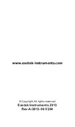 Предварительный просмотр 72 страницы Exotek Instruments MC-380XCA User Manual