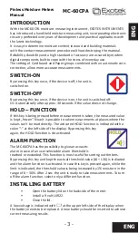 Предварительный просмотр 3 страницы Exotek Instruments MC-60CPA User Manual