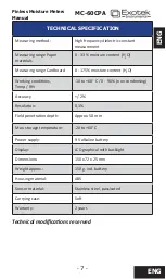 Предварительный просмотр 7 страницы Exotek Instruments MC-60CPA User Manual