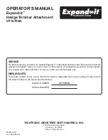 Preview for 12 page of Expand-it Expand-it UT15703A Operator'S Manual