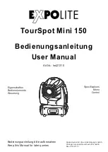 Предварительный просмотр 1 страницы Expolite TourSpot Mini 150 User Manual