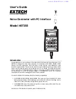 Preview for 1 page of Extech Instruments 407355 User Manual