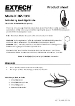 Extech Instruments HDV-TX1L Product Sheet предпросмотр