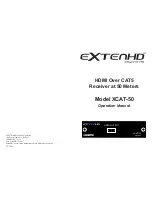 ExtenHD XCAT-50 Operation Manual предпросмотр