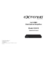 ExtenHD XDA18 Operation Manual предпросмотр