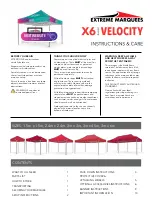 Extreme marquees X6 VELOCITY Instructions & Care preview