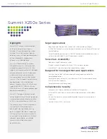 Preview for 1 page of Extreme Networks Summit X250e Series Technical Specifications