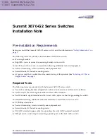 Preview for 1 page of Extreme Networks Summit X670-G2 Series Installation Note