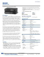 Предварительный просмотр 1 страницы Extron electronics 60-728-01 Specifications