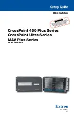 Preview for 1 page of Extron electronics CrossPoint 450 Plus 64 Series Setup Manual