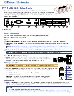 Предварительный просмотр 1 страницы Extron electronics DTP T USW 333 Setup Manual