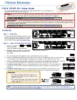 Предварительный просмотр 1 страницы Extron electronics FOX II T DP 4K Setup Manual