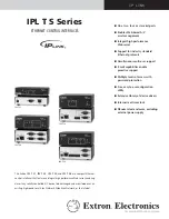 Extron electronics IP Link IPL T S Series Specification Sheet preview