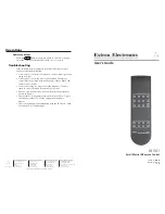 Extron electronics IR 501 User Manual preview