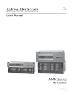 Extron electronics MAV Plus User Manual preview