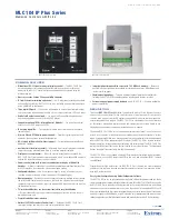 Extron electronics MLC 104 IP Plus Series Specification Sheet предпросмотр