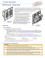 Preview for 1 page of Extron electronics MLC Plus 84 D Setup Manual