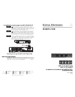 Preview for 1 page of Extron electronics MMX 32 AAP Installation Manual