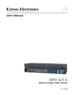 Preview for 1 page of Extron electronics MPX 423 A User Manual