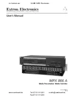 Extron electronics MPX 866 A User Manual preview