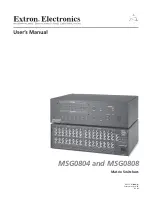 Preview for 1 page of Extron electronics MSG0804 User Manual