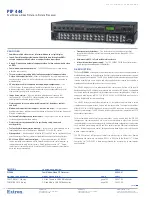 Extron electronics Network Device PIP 444 Specification Sheet preview