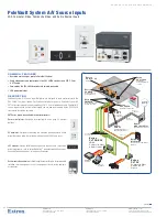 Extron electronics PoleVault System A/V Source Inputs Specification Sheet preview